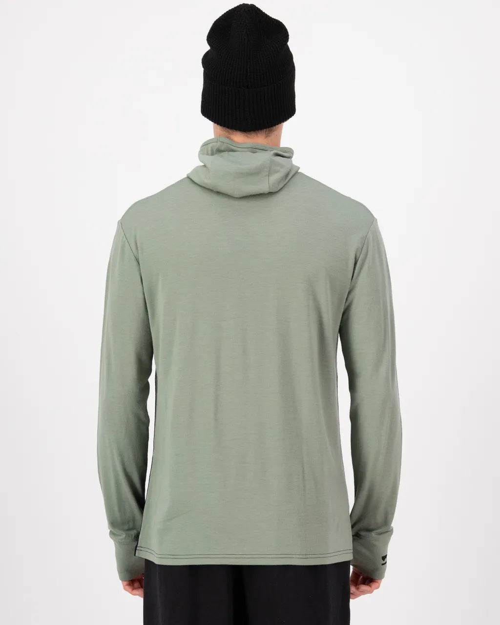 Mons Royale Mens Yotei Merino Powder Hood Long Sleeve Willow
