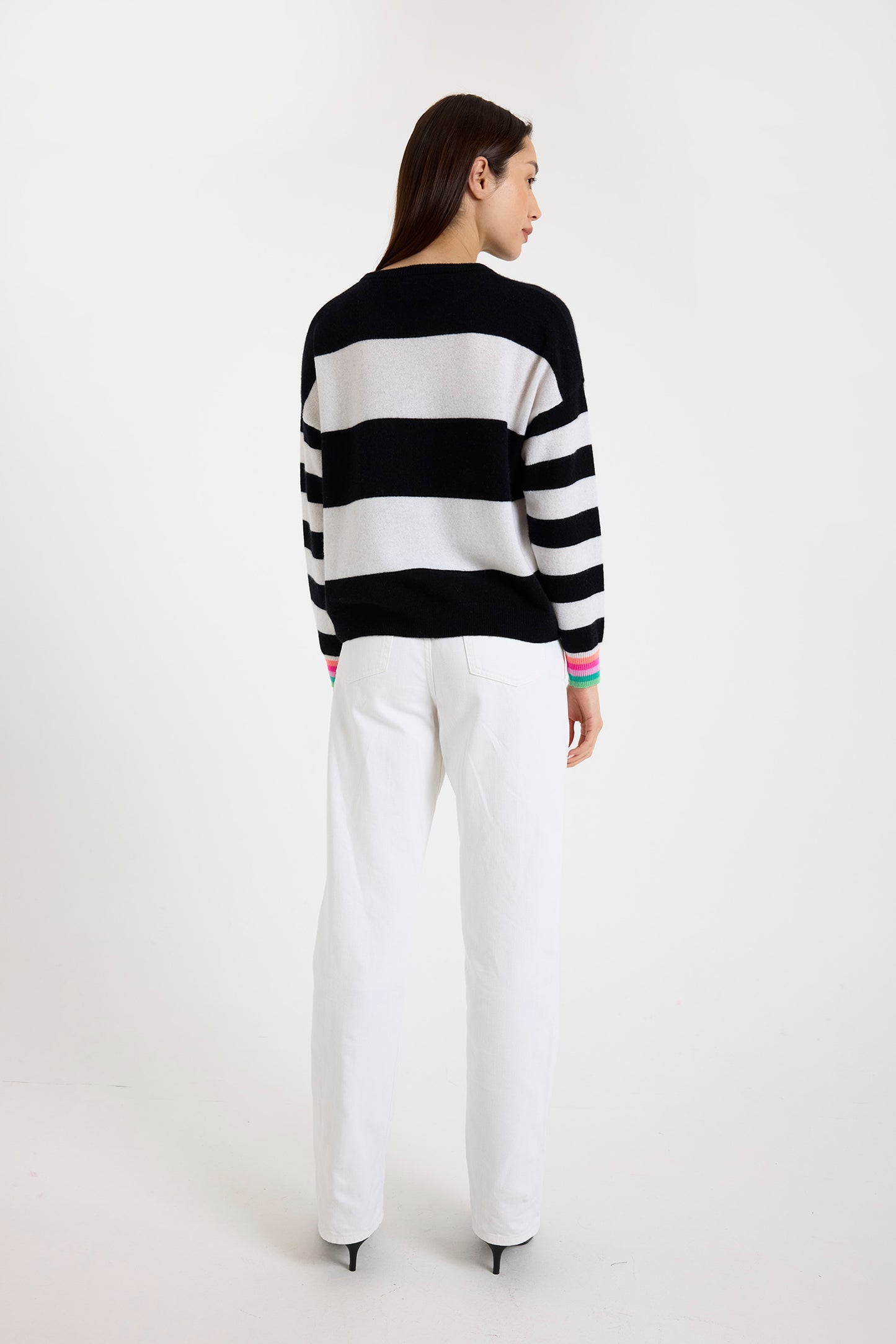 Brodie Cashmere Molly Stripe Crew Top