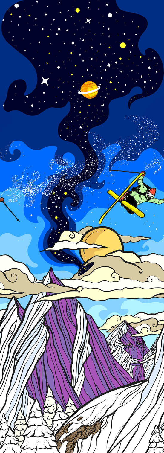 Smartwool Women's Ski Zero Cushion Galactic Ski Print OTC Socks_ 2025