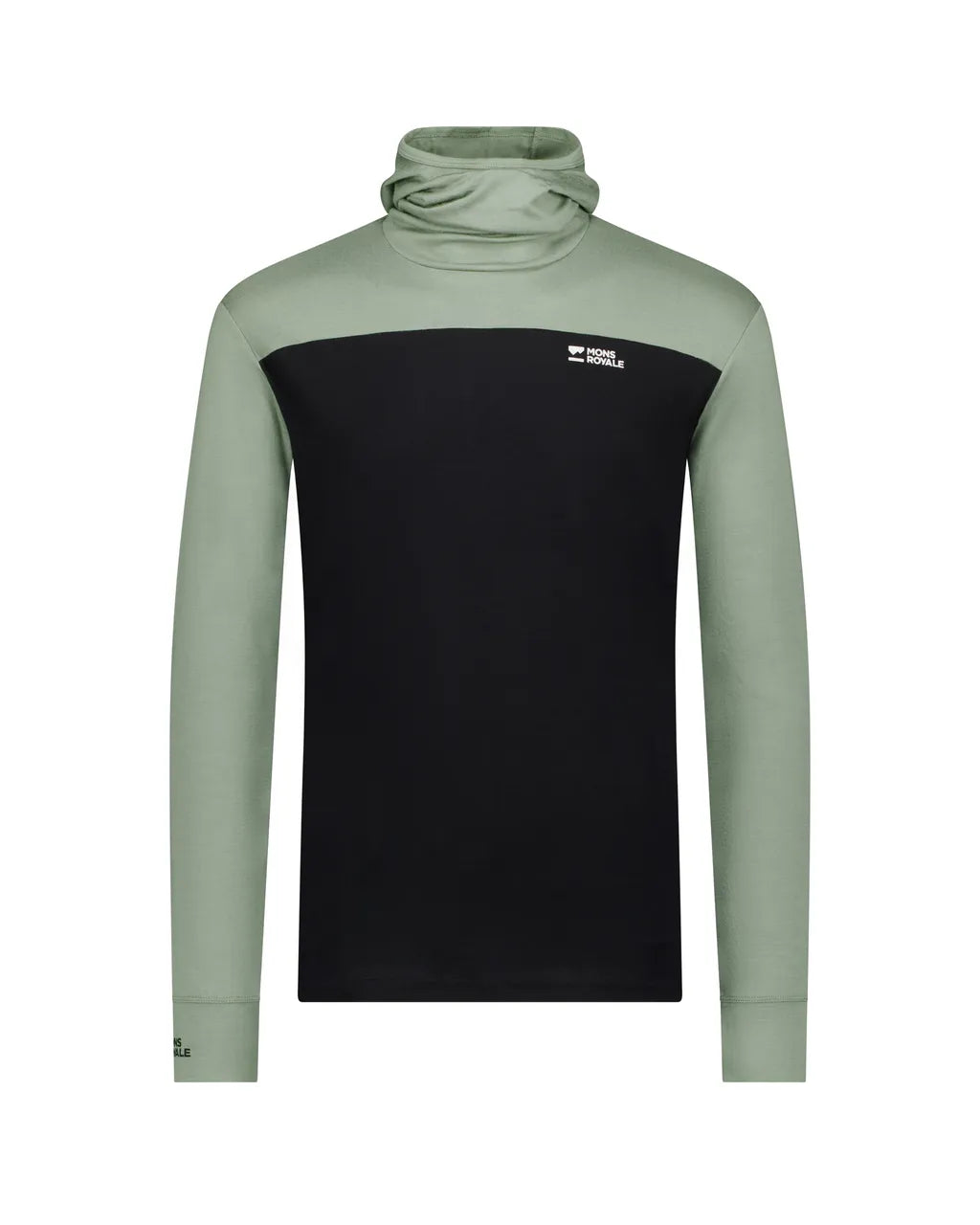 Mons Royale Mens Yotei Merino Powder Hood Long Sleeve Willow