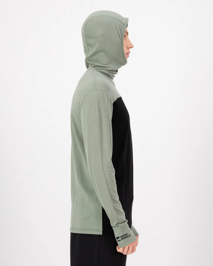 Mons Royale Mens Yotei Merino Powder Hood Long Sleeve Willow