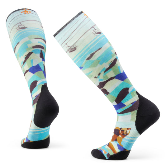 Smartwool Ski Targeted Cushion Backcountry Bear Print OTC Socks