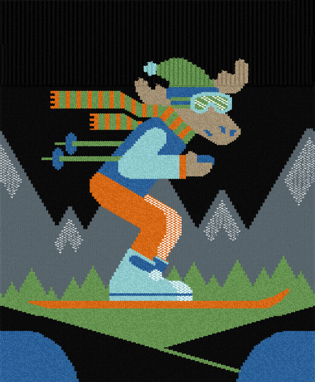 Smartwool Kids' Wintersport Full Cushion Mountain Moose OTC Socks 2025