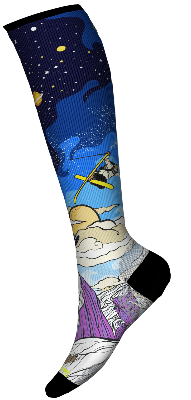 Smartwool Women's Ski Zero Cushion Galactic Ski Print OTC Socks_ 2025