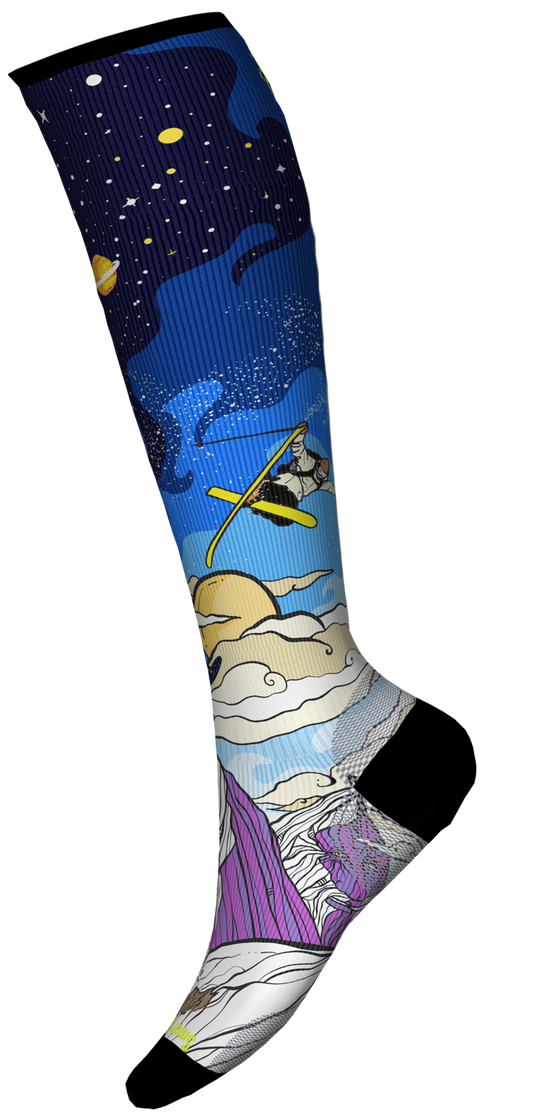 Smartwool Women's Ski Zero Cushion Galactic Ski Print OTC Socks_ 2025