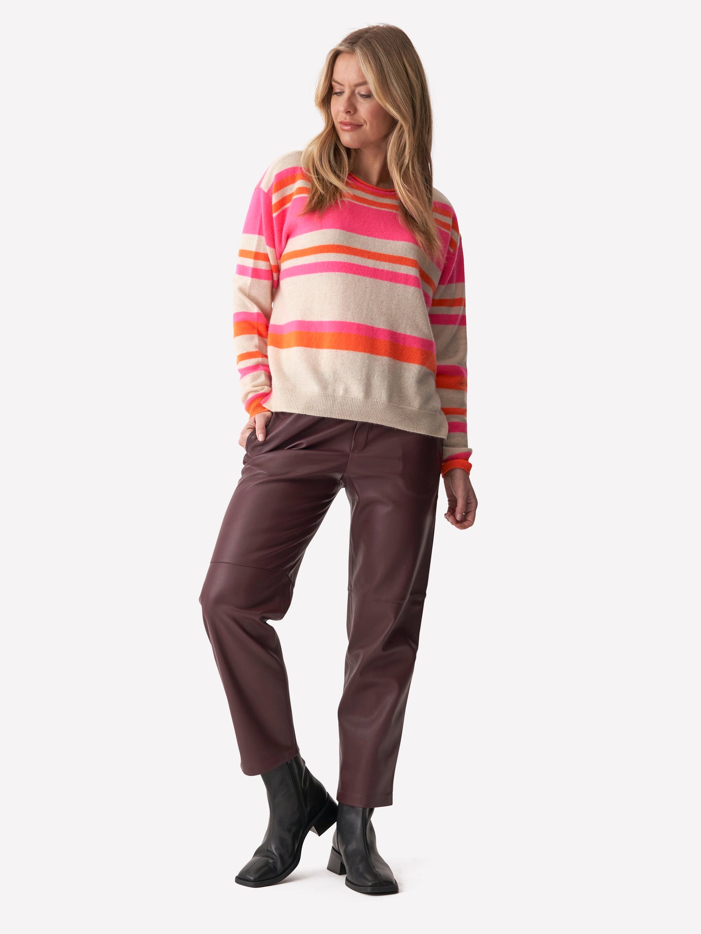 Brodie Cashmere Tora Stripe crewneck