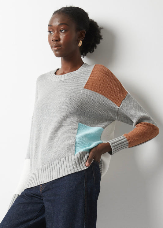 Zaket & Plover Intarsia Trim Sweater