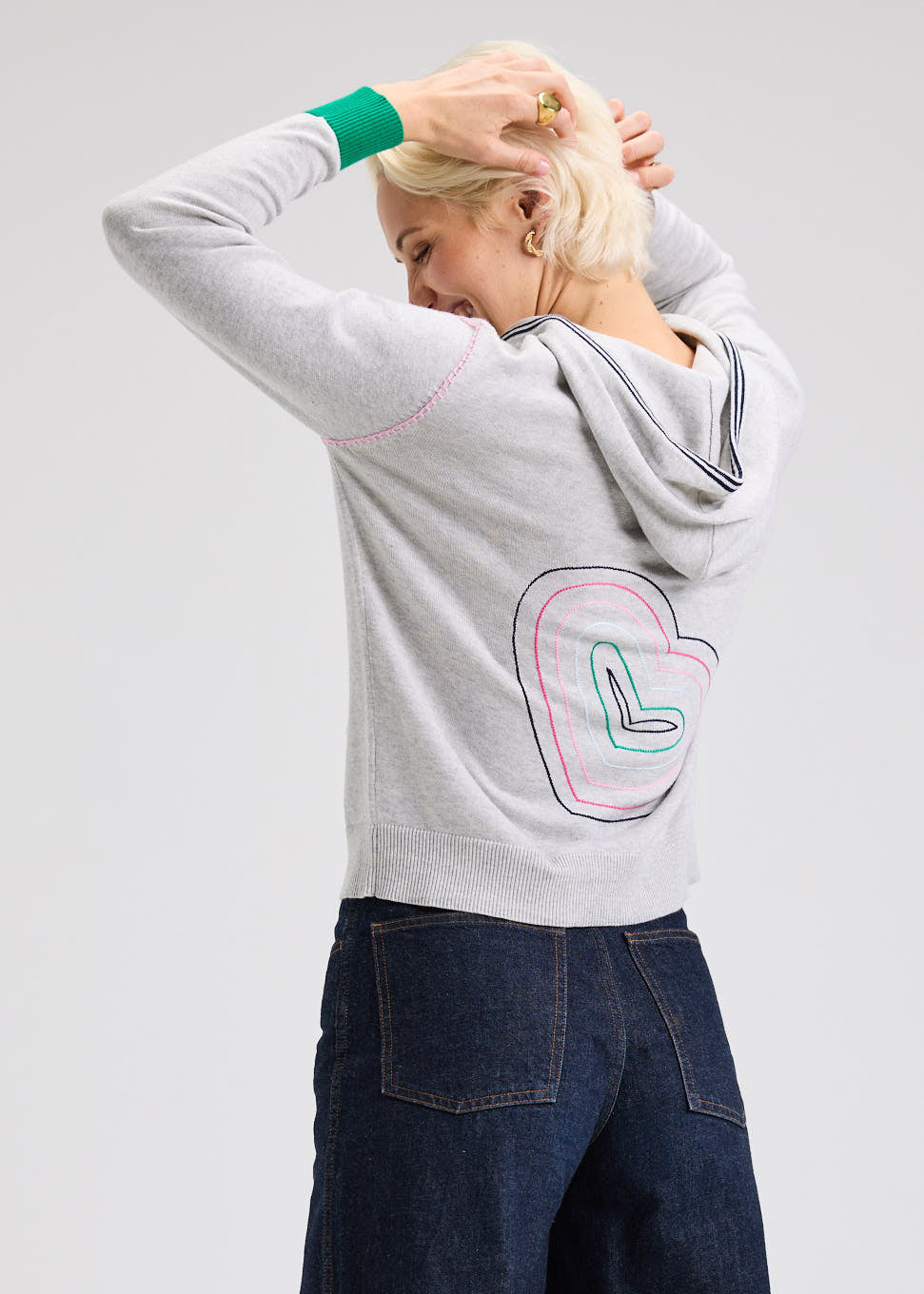 Zaket & Plover Heart Embroidery Hoodie