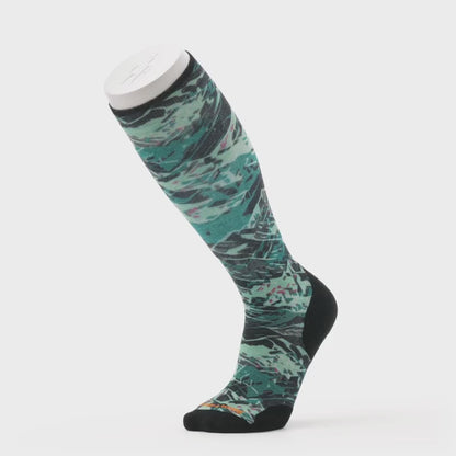 Smartwool Ski Targeted Cushion Green Slopes Print OTC  Socks