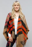 FRAAS Pure Wool Ruana with Plaid