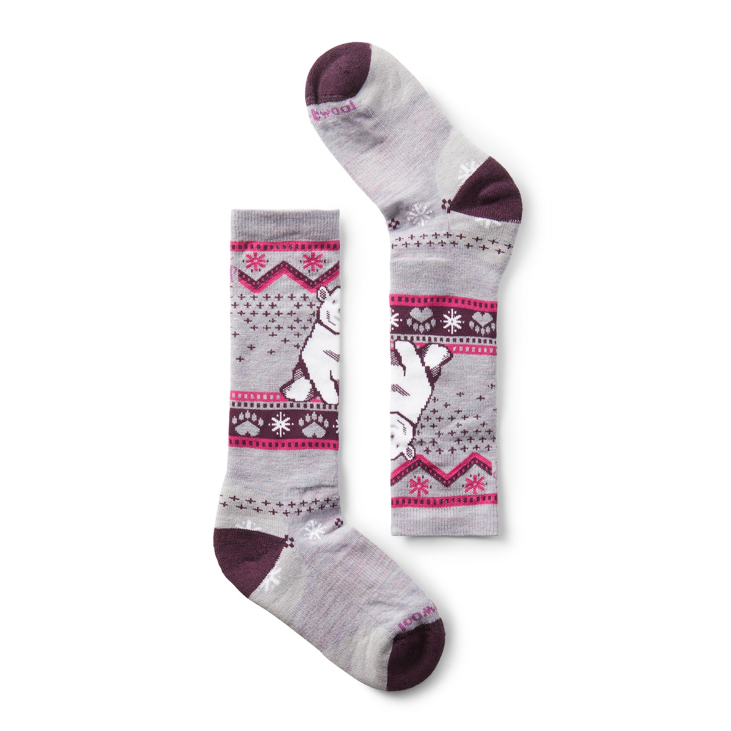 Smartwool Kids' Wintersport Full Cushion Polar Bear Pattern OTC Socks